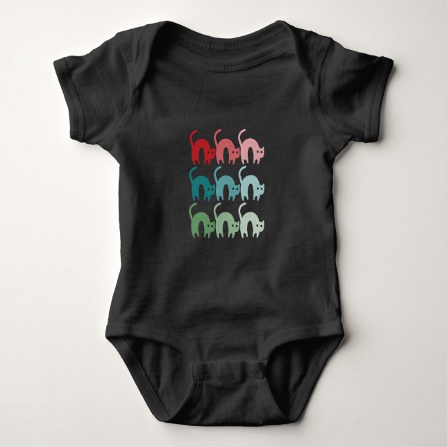 Farbige Babykartentücher mit festem Design Baby Strampler (Vorderseite)