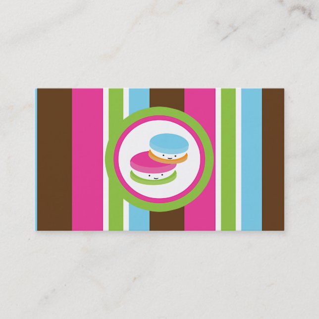 Farbige Bäckerei Macaroons Kundenloycard Treuekarte (Vorderseite)