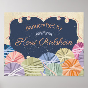 Farbige Bälle aus Garn aus Strickfaser Poster