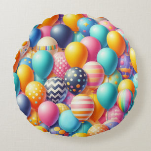 Farbige Ballonmuster Rundes Kissen