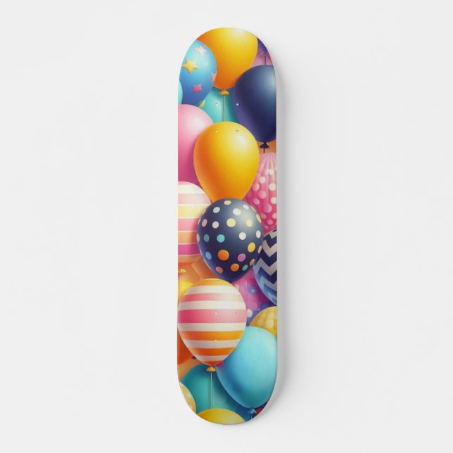 Farbige Ballonmuster Skateboard (Vorne)