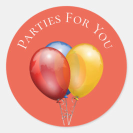 Farbige Ballons Party-Branding Runder Aufkleber