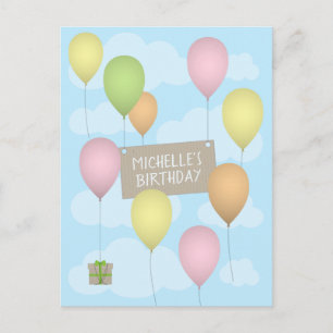 Farbige Balloons Geburtstagskarte Postkarte