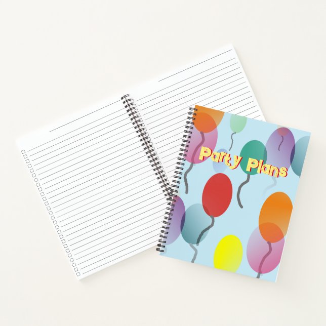 Farbige Balloons Party Planer Notizbuch (Innenseite)
