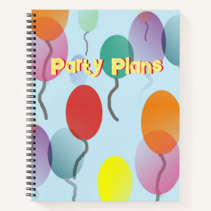 Farbige Balloons Party Planer Notizbuch