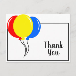 Farbige Balloons Vielen Dank Postkarte