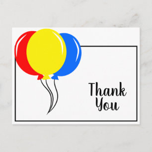 Farbige Balloons Vielen Dank Postkarte