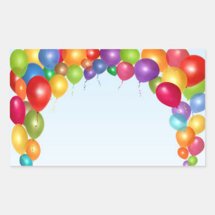 Farbige Balonarche Rechteckiger Aufkleber