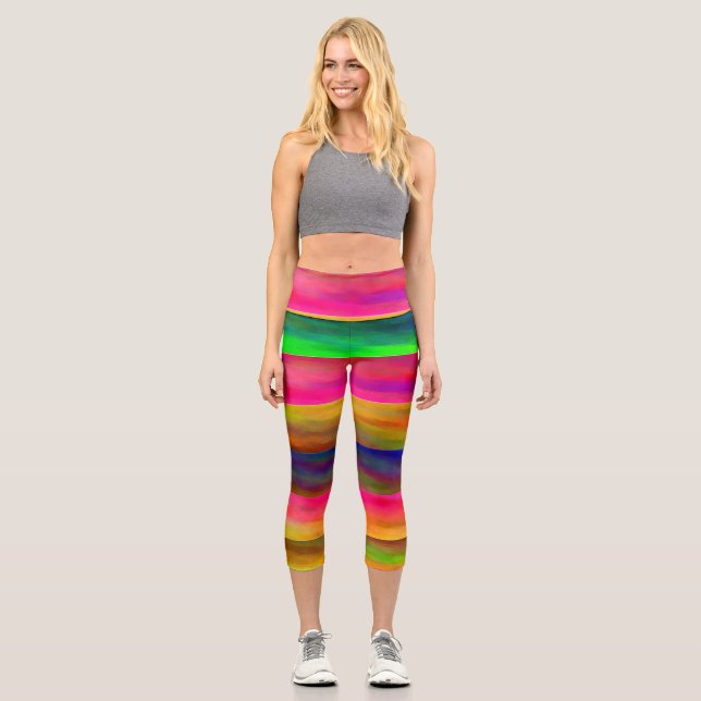 farbige Bänder Capri Leggings (Vorderseite)