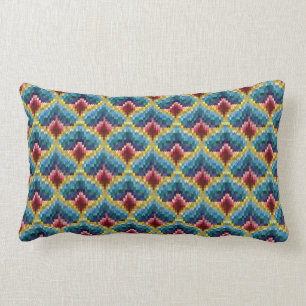 Farbige Bargello Stickerei Boho Chic Muster Lendenkissen