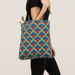 Farbige Bargello Stickerei Boho Chic Muster Tasche