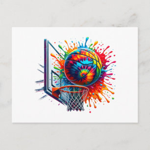 Farbige Basketball-Gefärbte Krawatte Basketballkor Postkarte