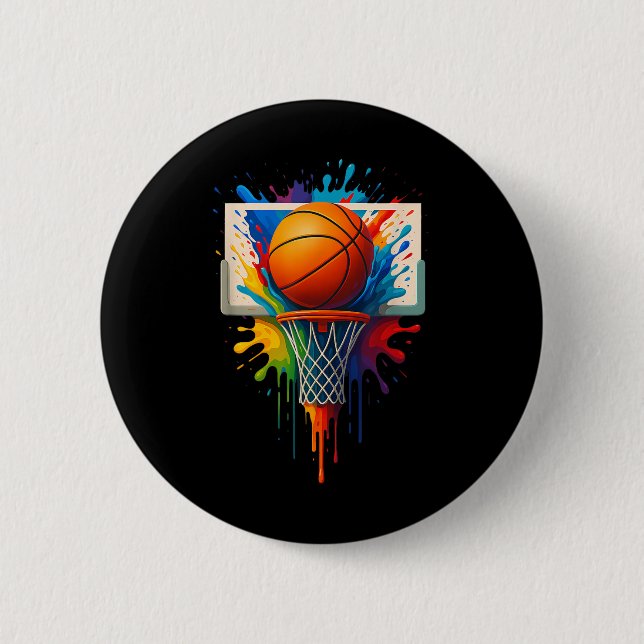 Farbige Basketball Splash Baller Gefärbte Krawatte Button (Vorderseite)