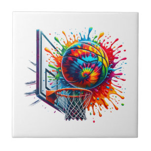 Farbige Basketball-Tie-Dye-Farbe Basketballkorb Fliese
