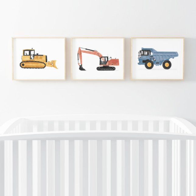 Farbige Baufahrzeuge Boys Room Bilderwand Sets (Von Creator hochgeladen)