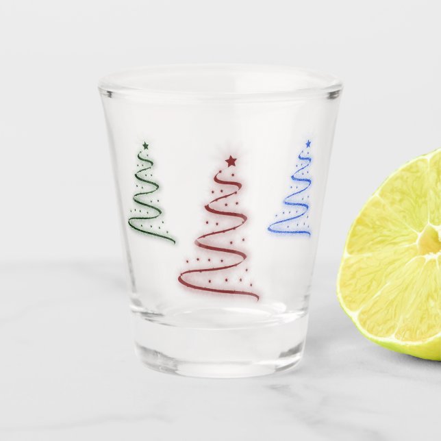 Farbige Bäume Schnapsglas (Vorderseite)