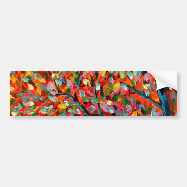 Farbige Bäume und Flussgemälde Autoaufkleber (Vorne)