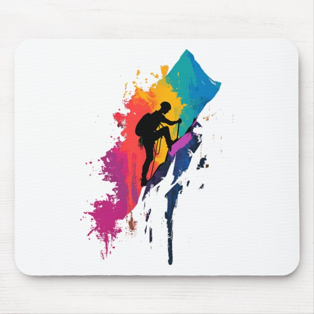 Farbige Bergsteiger-Kletter-Wander-Berg  Mousepad (Vorne)