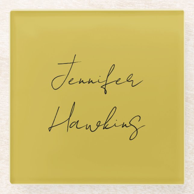 Farbige berufliche schlichte Handschrift Glasuntersetzer (Vorderseite)