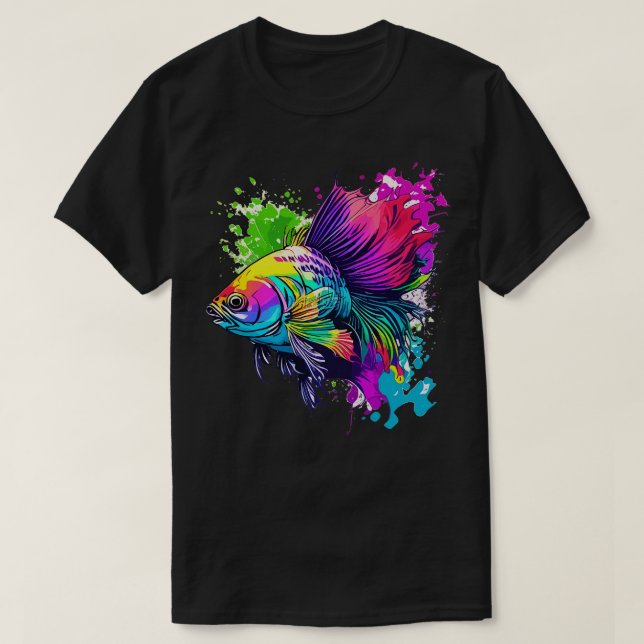 Farbige Bettfische T-Shirt (Design vorne)