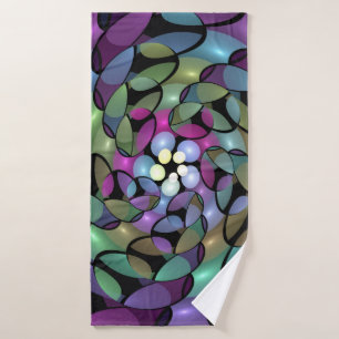 Farbige Bewegungen Abstrakte Trippy Fraktal Art Badehandtuch