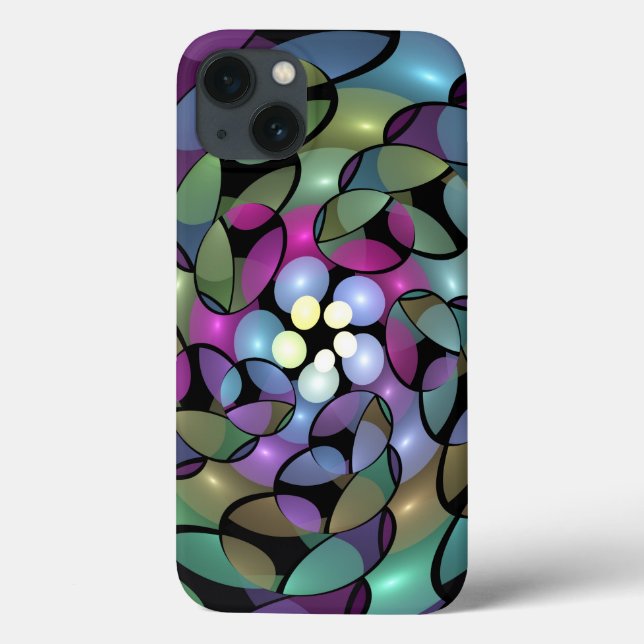 Farbige Bewegungen Abstrakte Trippy Fraktal Art Case-Mate iPhone Hülle (Rückseite)