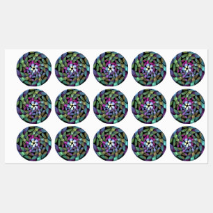 Farbige Bewegungen Abstrakte Trippy Fraktal Art Etiketten