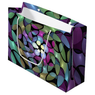 Farbige Bewegungen Abstrakte Trippy Fraktal Art Große Geschenktüte