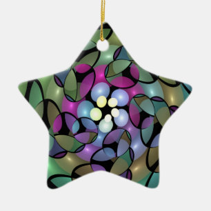 Farbige Bewegungen Abstrakte Trippy Fraktal Art Keramik Ornament