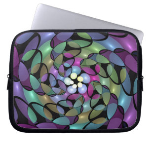 Farbige Bewegungen Abstrakte Trippy Fraktal Art Laptopschutzhülle