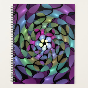 Farbige Bewegungen Abstrakte Trippy Fraktal Art Planer