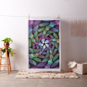 Farbige Bewegungen Abstrakte Trippy Fraktal Art Stoff