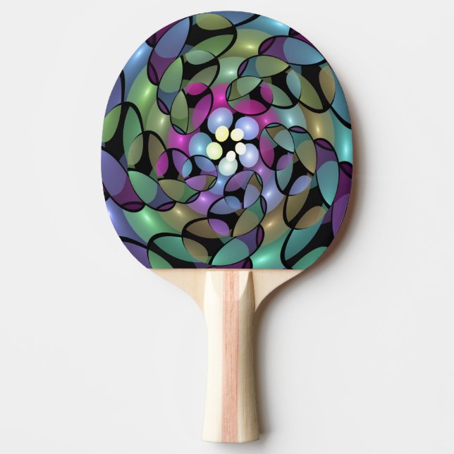 Farbige Bewegungen Abstrakte Trippy Fraktal Art Tischtennis Schläger (Vorderseite)