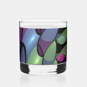 Farbige Bewegungen Abstrakte Trippy Fraktal Art Whiskyglas