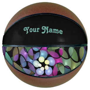 Farbige Bewegungen Abstrakter Trippy-Fraktal-Name Basketball