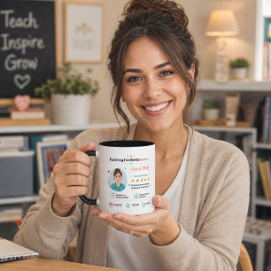 Farbige Bewertung eines Lehrers mit herausragender Tasse