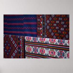 Farbige bhutanische Textilien Poster