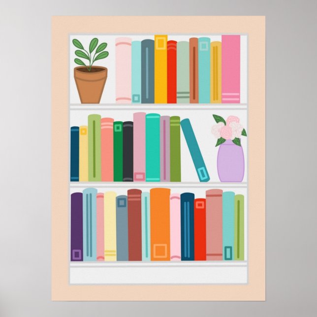 Farbige Bibliothek Poster (Vorne)