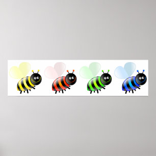 Farbige Bienen Poster