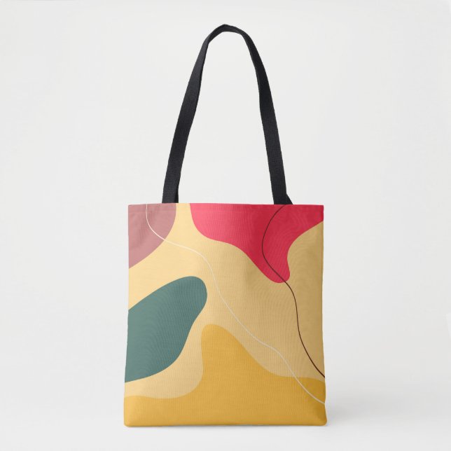 Farbige Bio Formen abstrakter Hintergrund Tasche (Vorderseite)