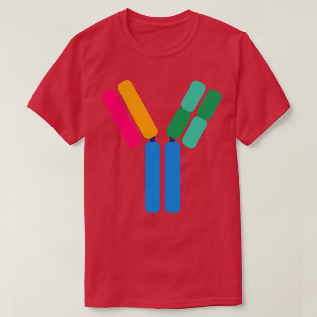 Farbige Biologiekarten für die Antikörperstruktur T-Shirt (Design vorne)