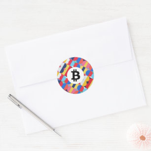 Farbige Bitcoin Runder Aufkleber