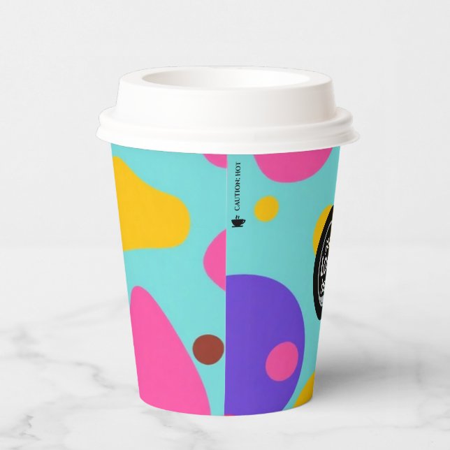 Farbige Bläschen Papier-Cup 8 oz für das Logo Pappbecher (Rechts)