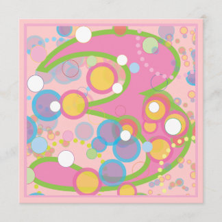 Farbige Blasen 3. Geburtstags-Party Einladung