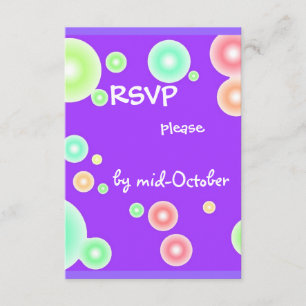Farbige Blasen RSVP Karte