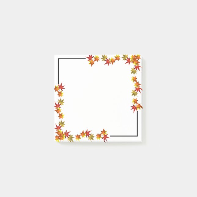 Farbige Blätter der Waldkapelle im Herbst Nachhinw Post-it Klebezettel (Vorderseite)