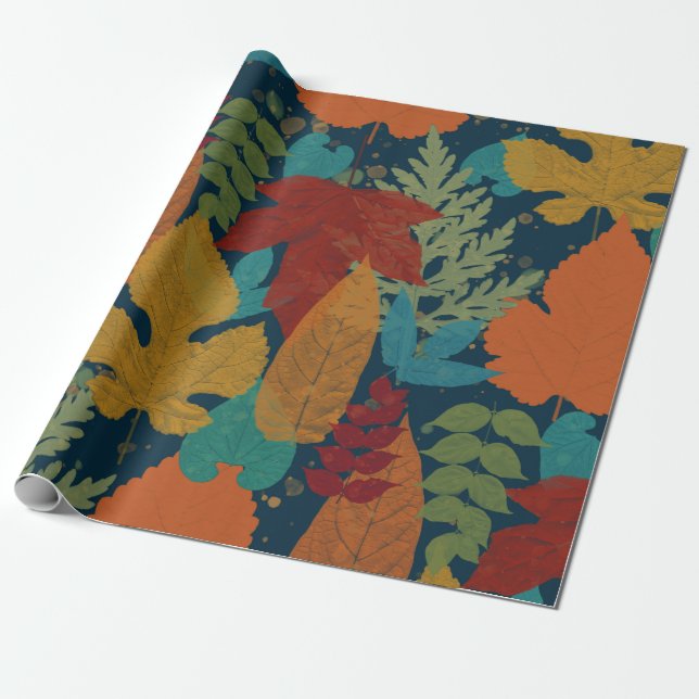 Farbige Blätter des Herbstes Geschenkpapier (Ungerollt)