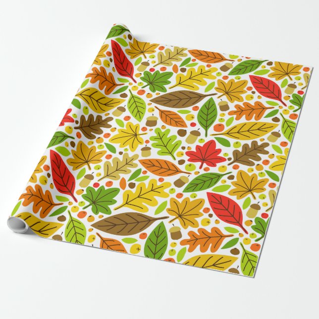 Farbige Blätter des Herbstes Geschenkpapier (Ungerollt)