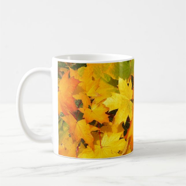 Farbige Blätter des Herbstes Kaffeetasse (Links)