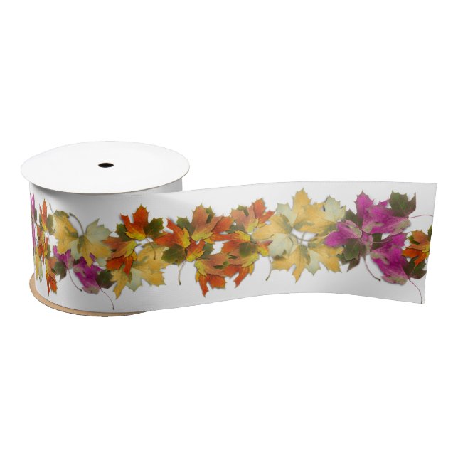 Farbige Blätter des Herbstes Satinband (Spule)